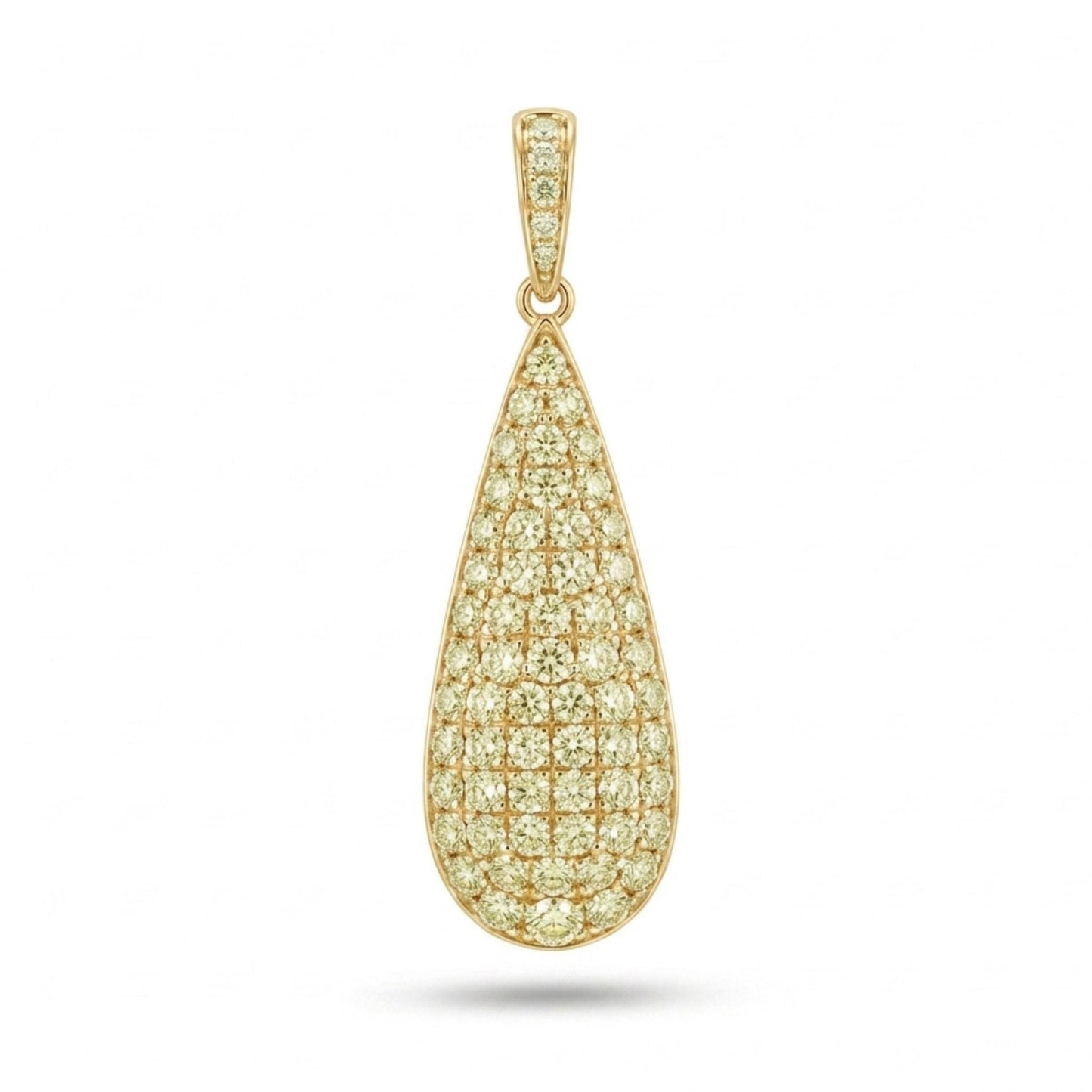 14K 2.00cttw Round VS Light Yellow Diamond Pendant