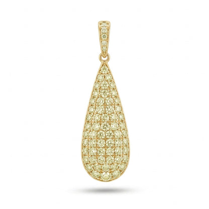 14K 2.00cttw Round VS Light Yellow Diamond Pendant
