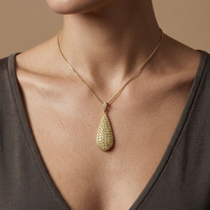14K 2.00cttw Round VS Light Yellow Diamond Pendant