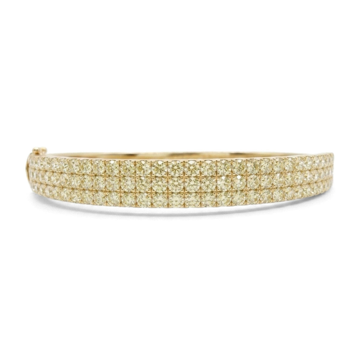 14K 4.60cttw Round VS Light Yellow Diamond Bangle