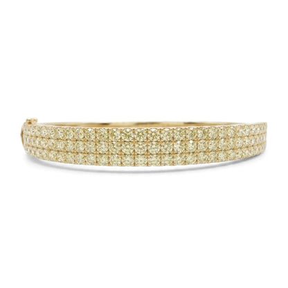 14K 4.60cttw Round VS Light Yellow Diamond Bangle
