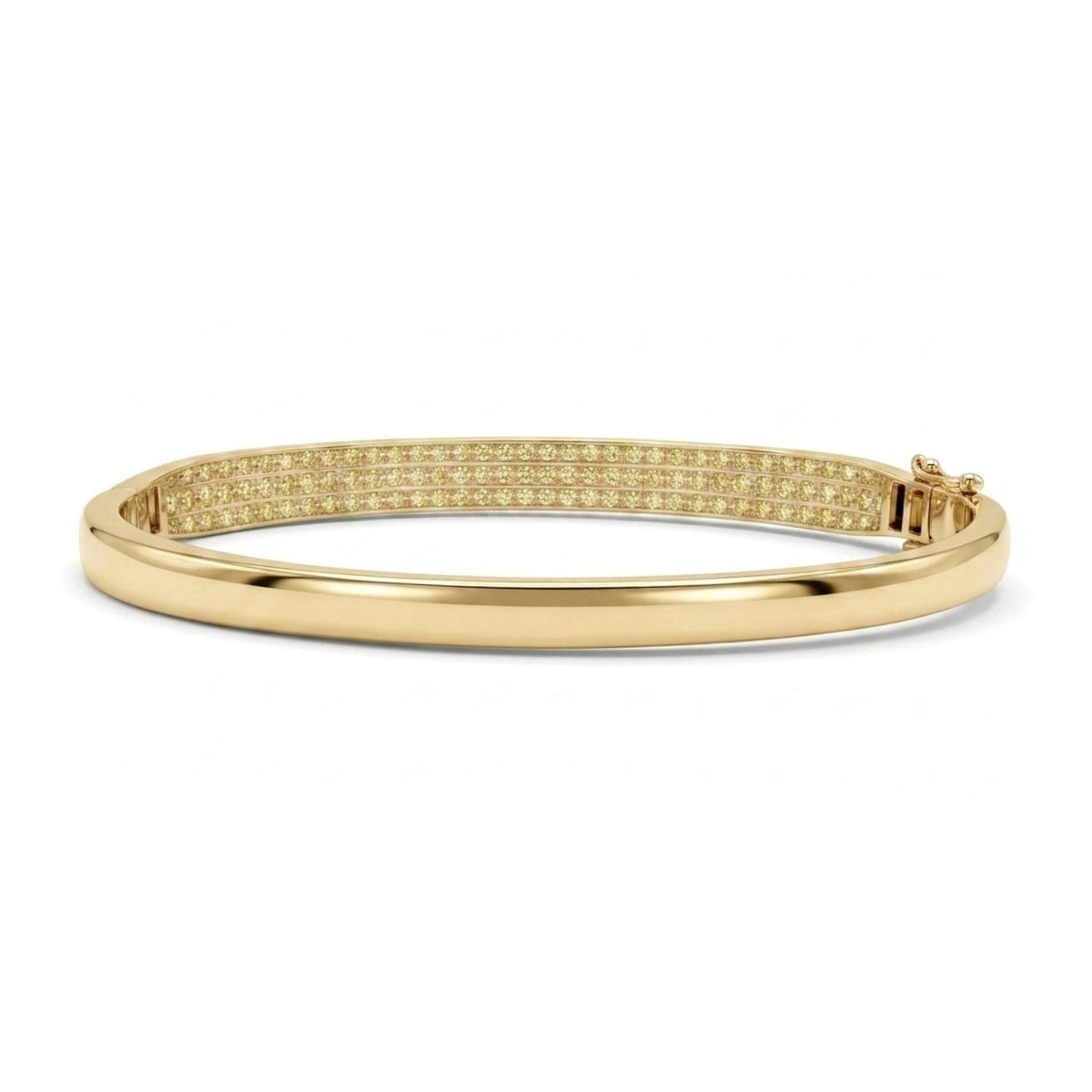 14K 4.60cttw Round VS Light Yellow Diamond Bangle