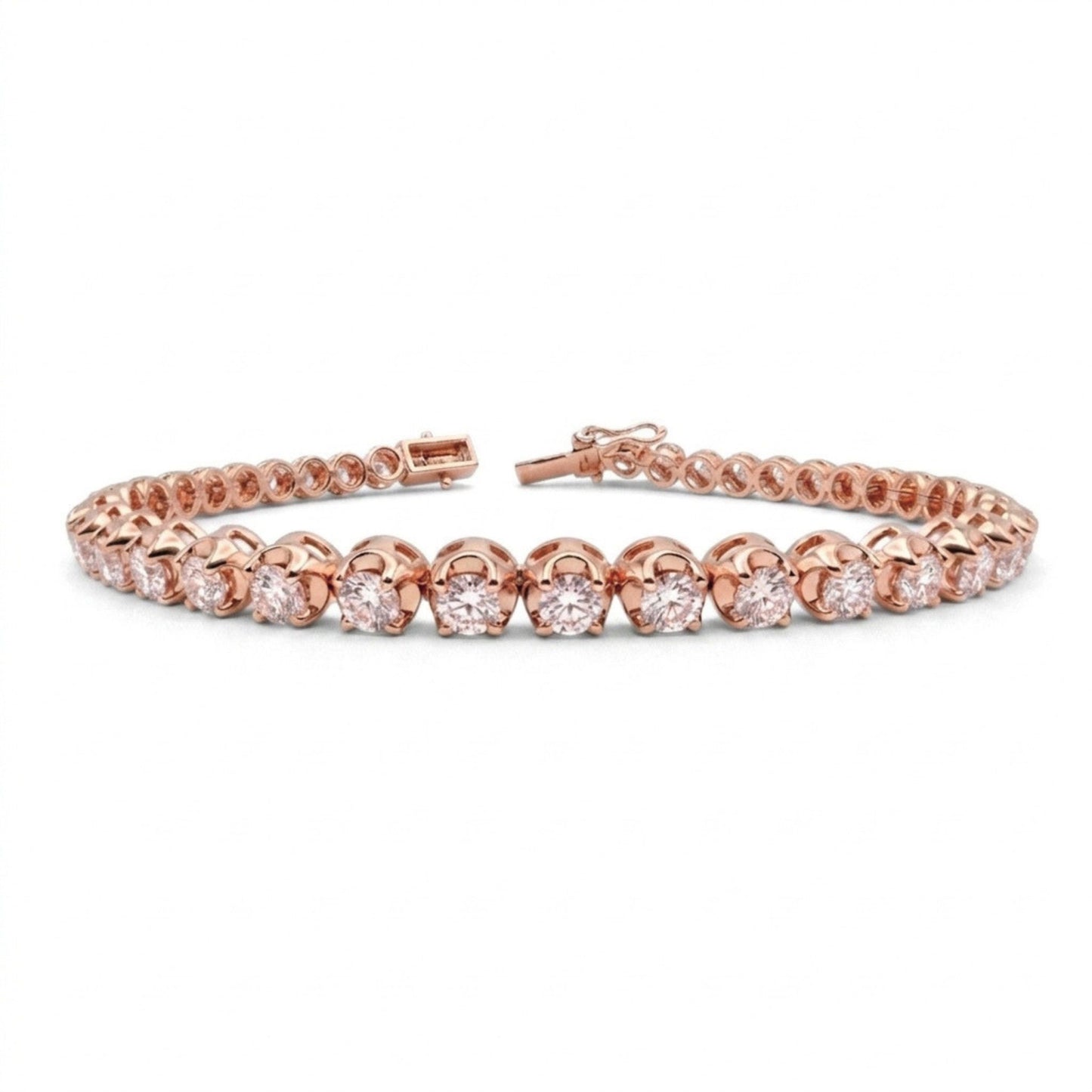 14K 3.40cttw Round VS Pink Diamond Tennis Bracelet