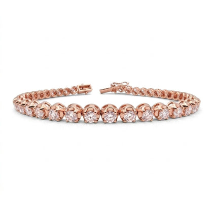 14K 3.40cttw Round VS Pink Diamond Tennis Bracelet