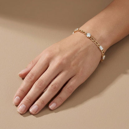 14K 3.10cttw VS White Diamond Link Bracelet