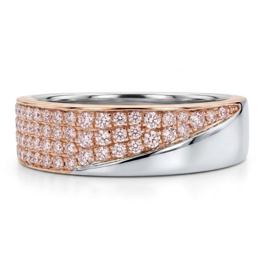 14K 0.33cttw Round VS Pink Diamond Band Ring