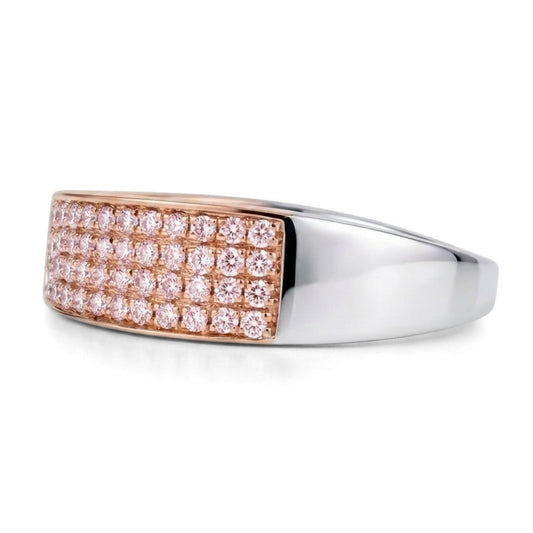 14K 0.33cttw Round VS Pink Diamond Band Ring
