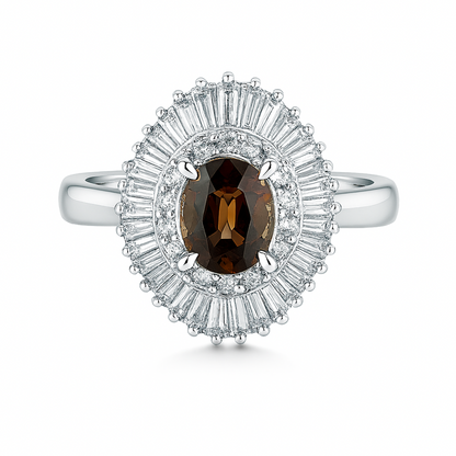 Platinum 0.98ct Oval Color Change Sapphire 1.06cttw VS White Diamonds Ring