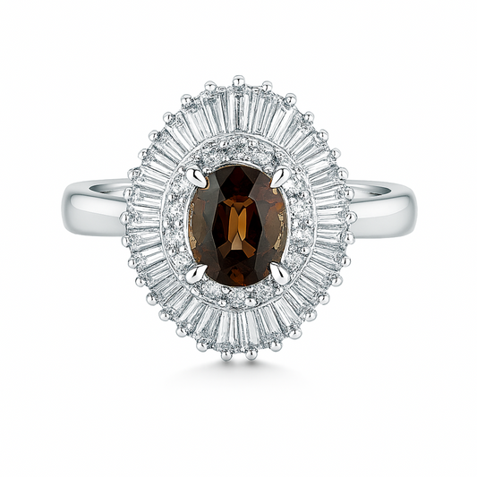 Platinum 0.98ct Oval Color Change Sapphire 1.06cttw VS White Diamonds Ring