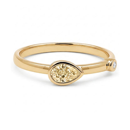 14K Stackable Bezel Set Diamond Band Ring