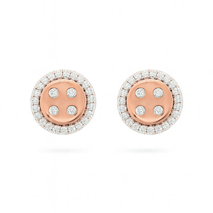 14K 0.30cttw VS White Diamond Button Stud Earrings
