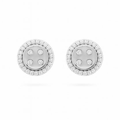 14K 0.30cttw VS White Diamond Button Stud Earrings