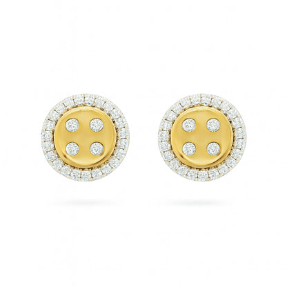 14K 0.30cttw VS White Diamond Button Stud Earrings
