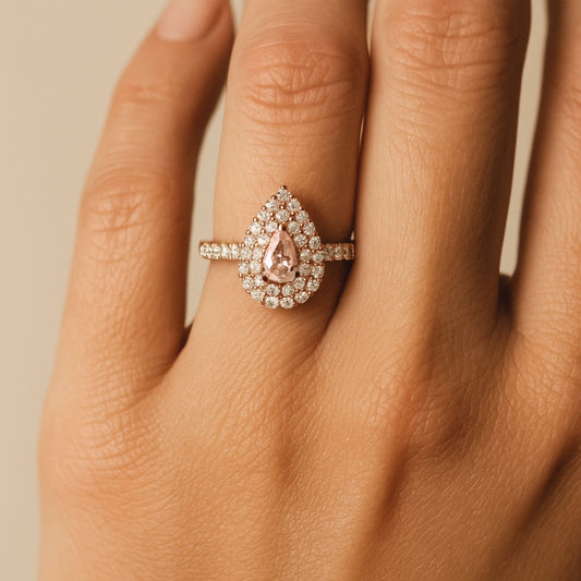 14K 0.51ct Pear Shape SI1 Pink Diamond 0.77cttw VS White Diamonds Ring GIA #5423296740