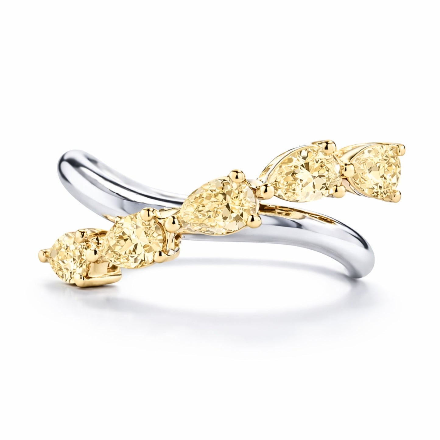 14K 1.00cttw Pear Shape VS Yellow Diamond Ring