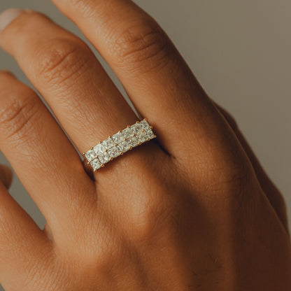 14K 1.00cttw Princess Cut VS White Diamond Band Ring