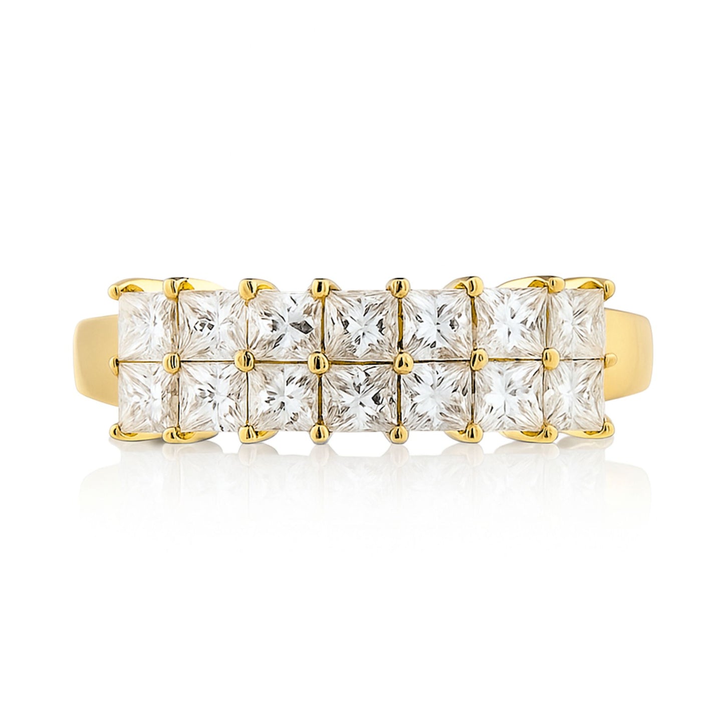 14K 1.00cttw Princess Cut VS White Diamond Band Ring