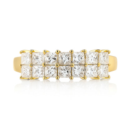 14K 1.00cttw Princess Cut VS White Diamond Band Ring