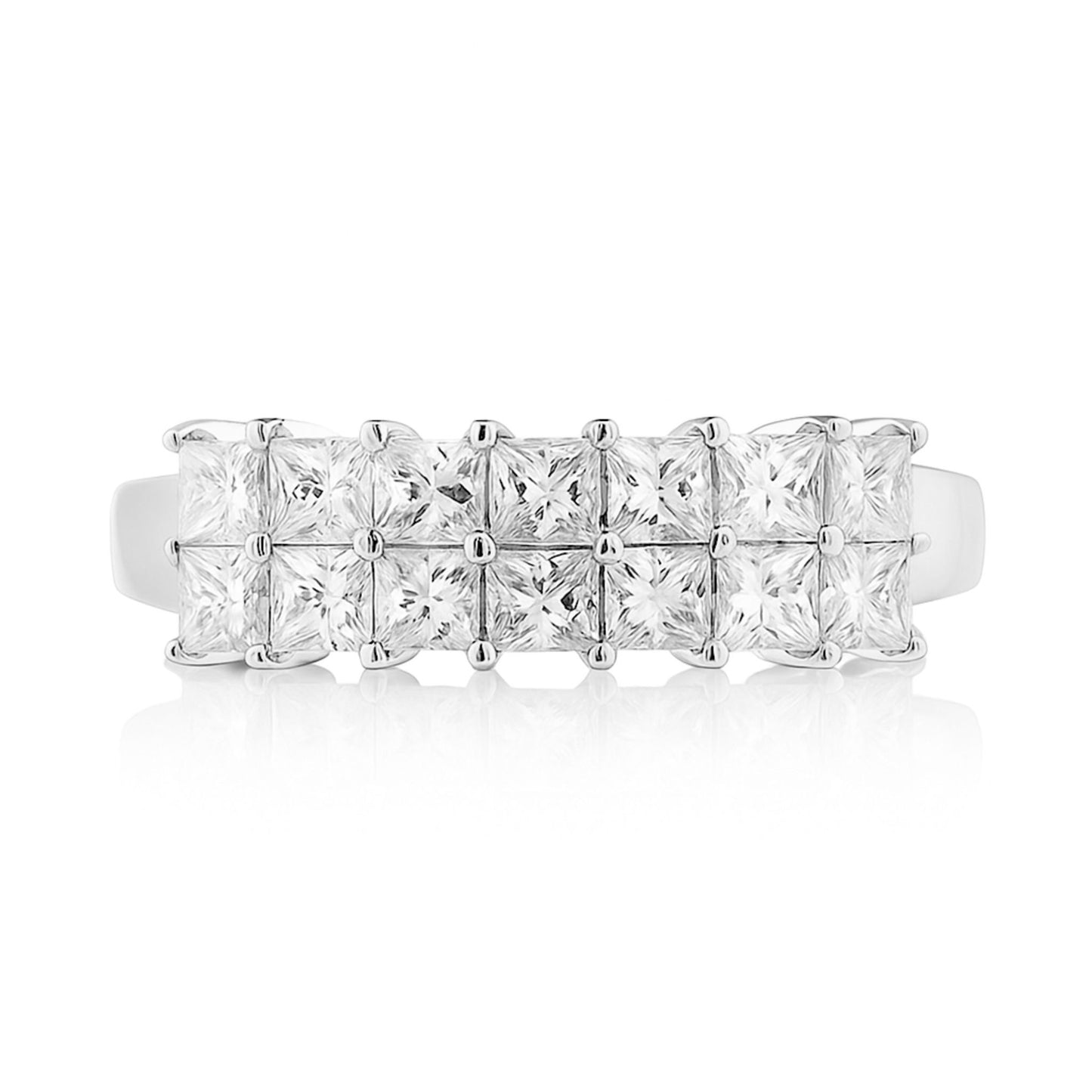 14K 1.00cttw Princess Cut VS White Diamond Band Ring