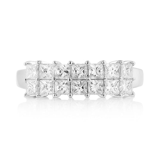 14K 1.00cttw Princess Cut VS White Diamond Band Ring