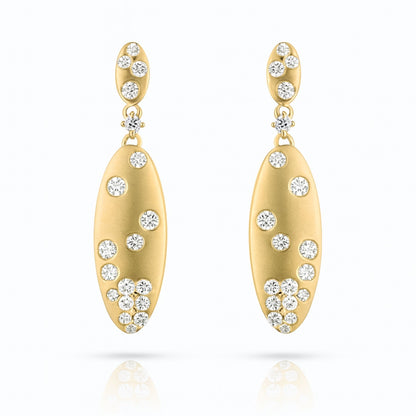 14K 1.02cttw Round White Diamond Drop Earrings