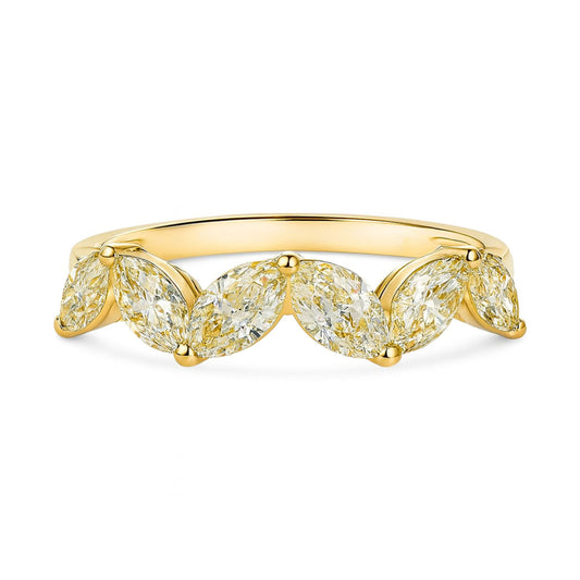 14K 1.10cttw Marquise VS Yellow Diamond Band Ring