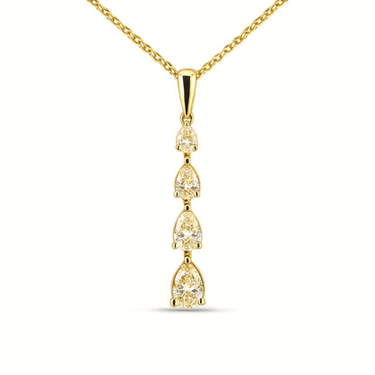 14K 1.00cttw Pear Shape VS Yellow Diamond Pendant