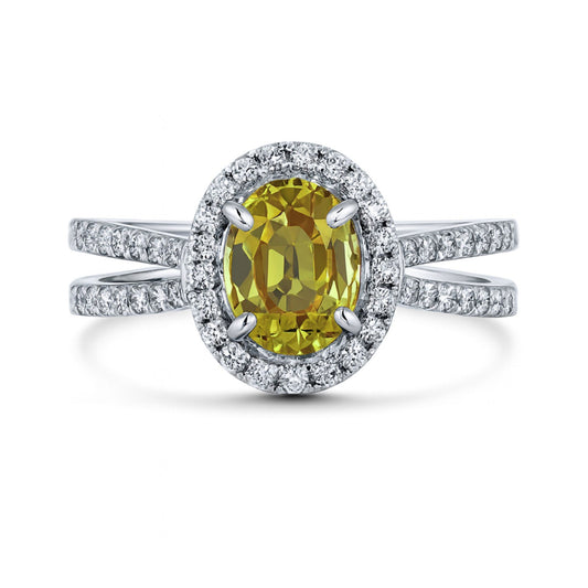 14K 1.35ct Oval Mali Garnet 0.60cttw White Diamonds Ring