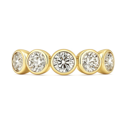 14K 1.53cttw Round VS White Diamond Bezel Set Band Ring