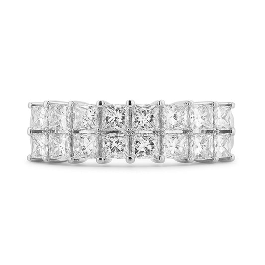 14K 1.57cttw Princess Cut VS White Diamond Band Ring