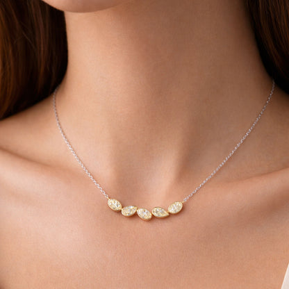 14K 1.85cttw Pear Shape & Oval VS Yellow Diamond Necklace