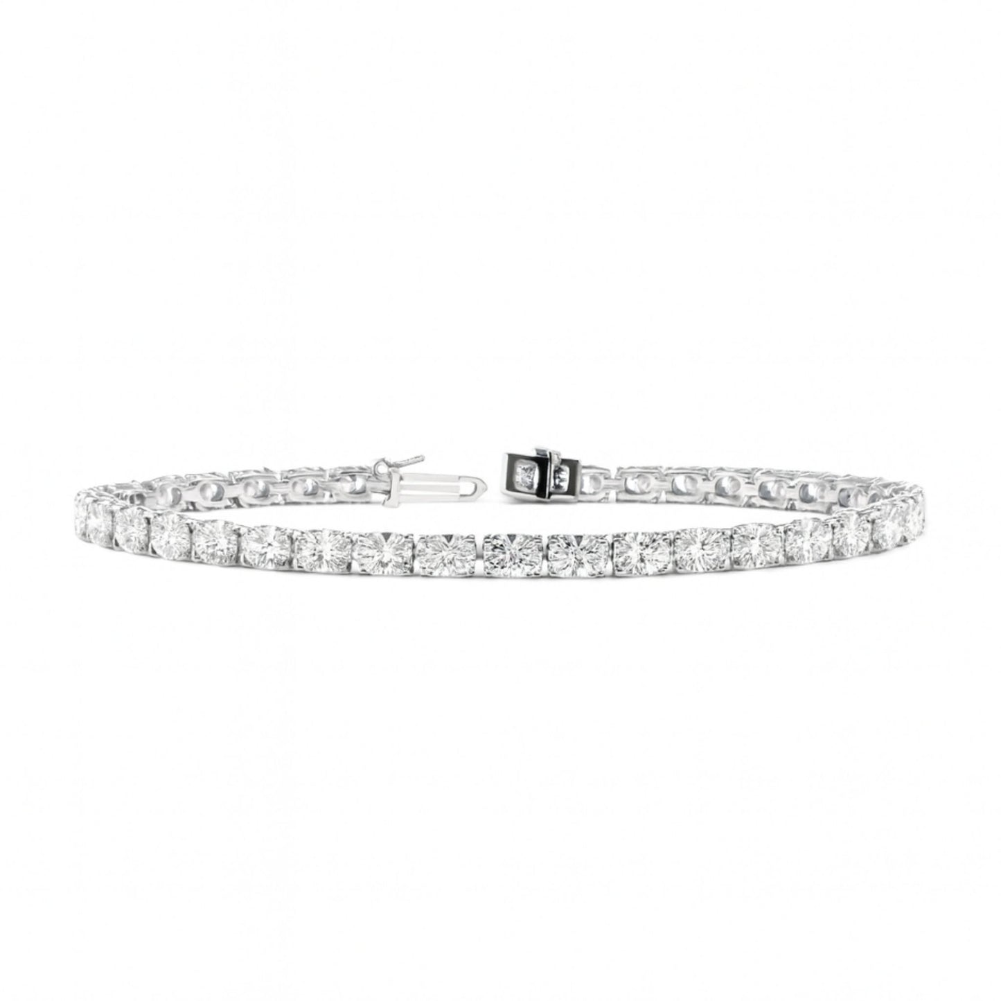 14K 10.61cttw Oval VS White Diamond Tennis Bracelet