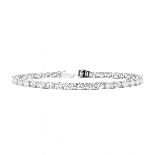14K 10.61cttw Oval VS White Diamond Tennis Bracelet