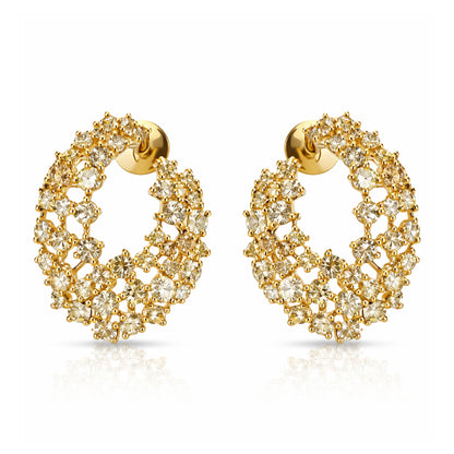 14K 2.74cttw Round Multi-Color Diamond Earrings