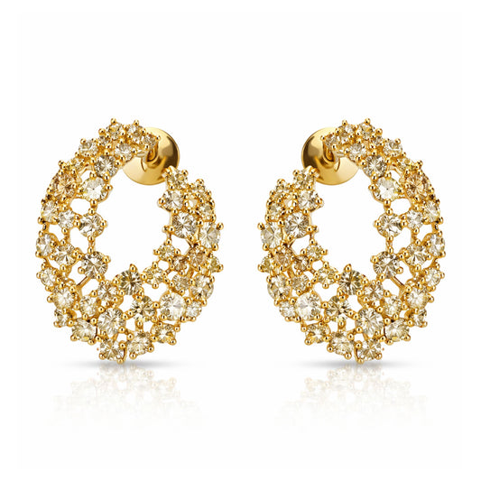 14K 2.74cttw Round Multi-Color Diamond Earrings