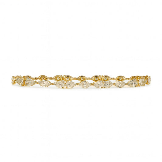 14K 9.69cttw Pear Shape & Marquise VS Yellow Diamond Bracelet