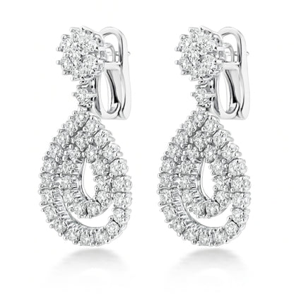 14K 7.20cttw VS White Diamond Drop Earrings