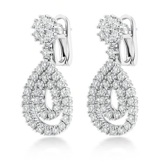 14K 7.20cttw VS White Diamond Drop Earrings