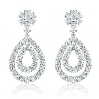 14K 7.20cttw VS White Diamond Drop Earrings