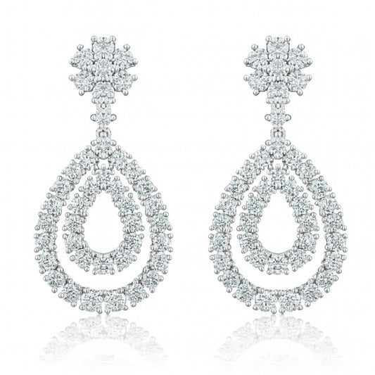 14K 7.20cttw VS White Diamond Drop Earrings