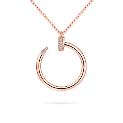 14K 0.14cttw VS White Diamond Nail Necklace