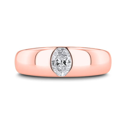 14K 0.30ct Oval VS White Diamond Band Ring