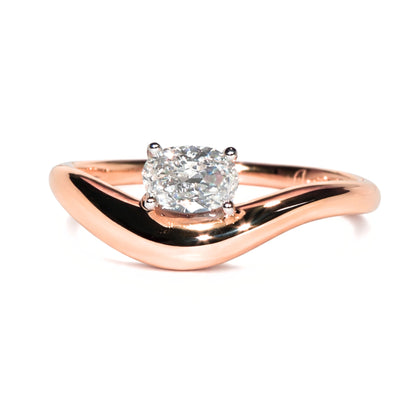 14K 0.38cttw Oval VS White Diamond Ring