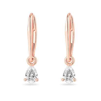 14K 0.38cttw Pear Shape VS White Diamond Drop Earrings