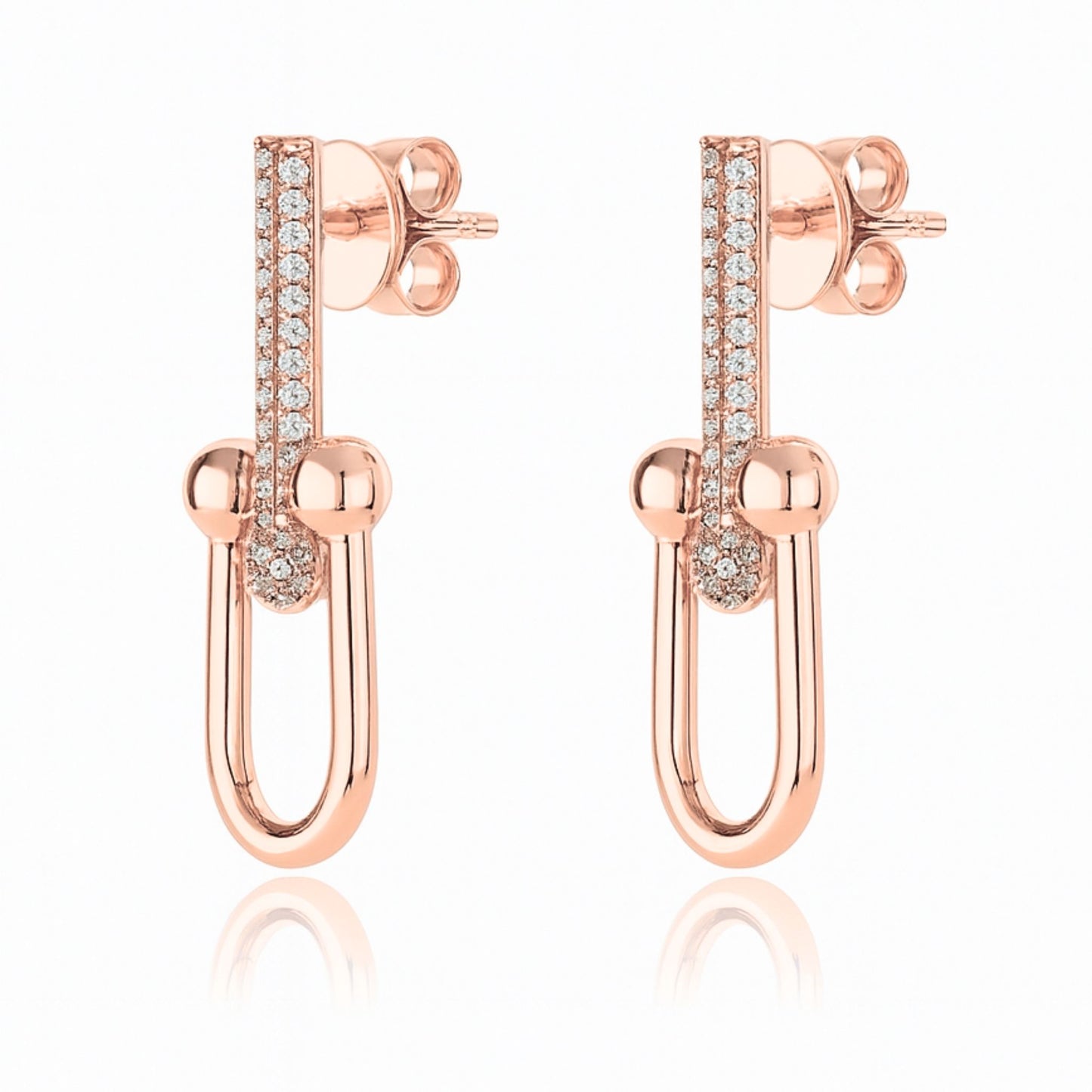 14K 0.40cttw VS White Diamonds Designer Link Earrings