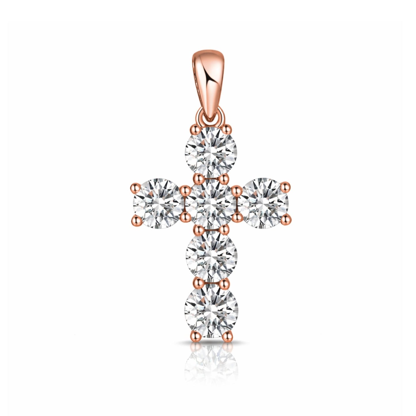 14K 2.45cttw Round VS White Diamond Cross Pendant