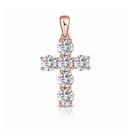14K 2.45cttw Round VS White Diamond Cross Pendant