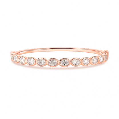 14K 4.53cttw Oval VS White Diamond Bangle