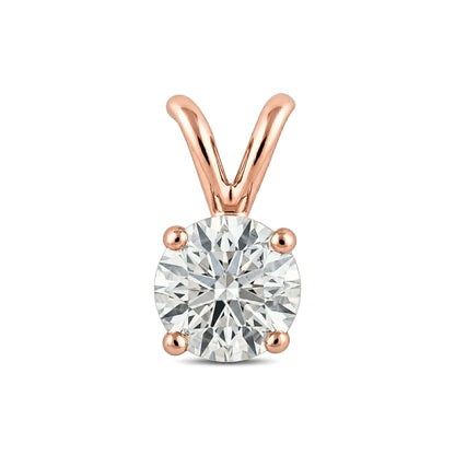 14K 0.50ct Round VS White Diamond Solitaire Pendant