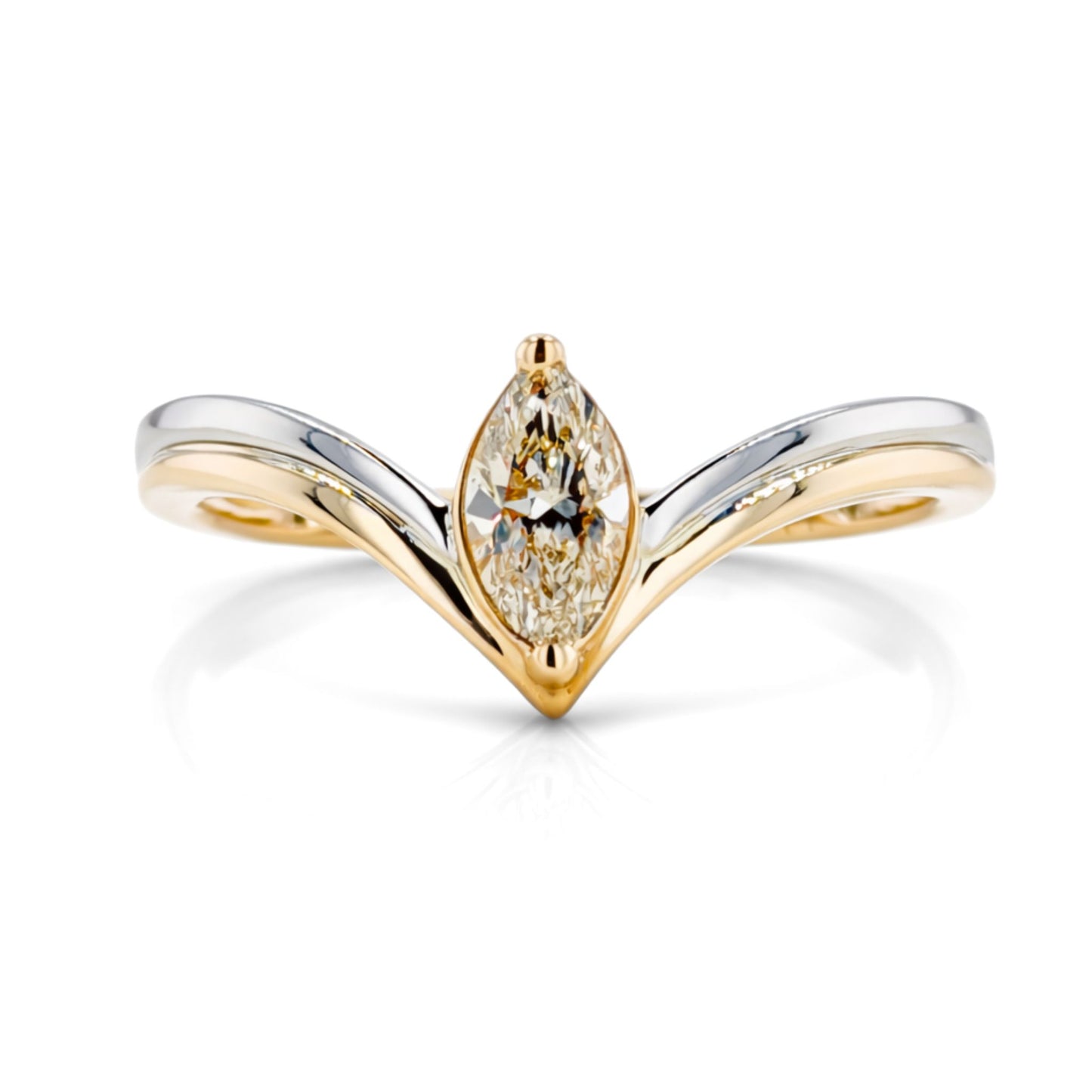 14K 0.32ct Marquise VS Yellow Diamond Ring